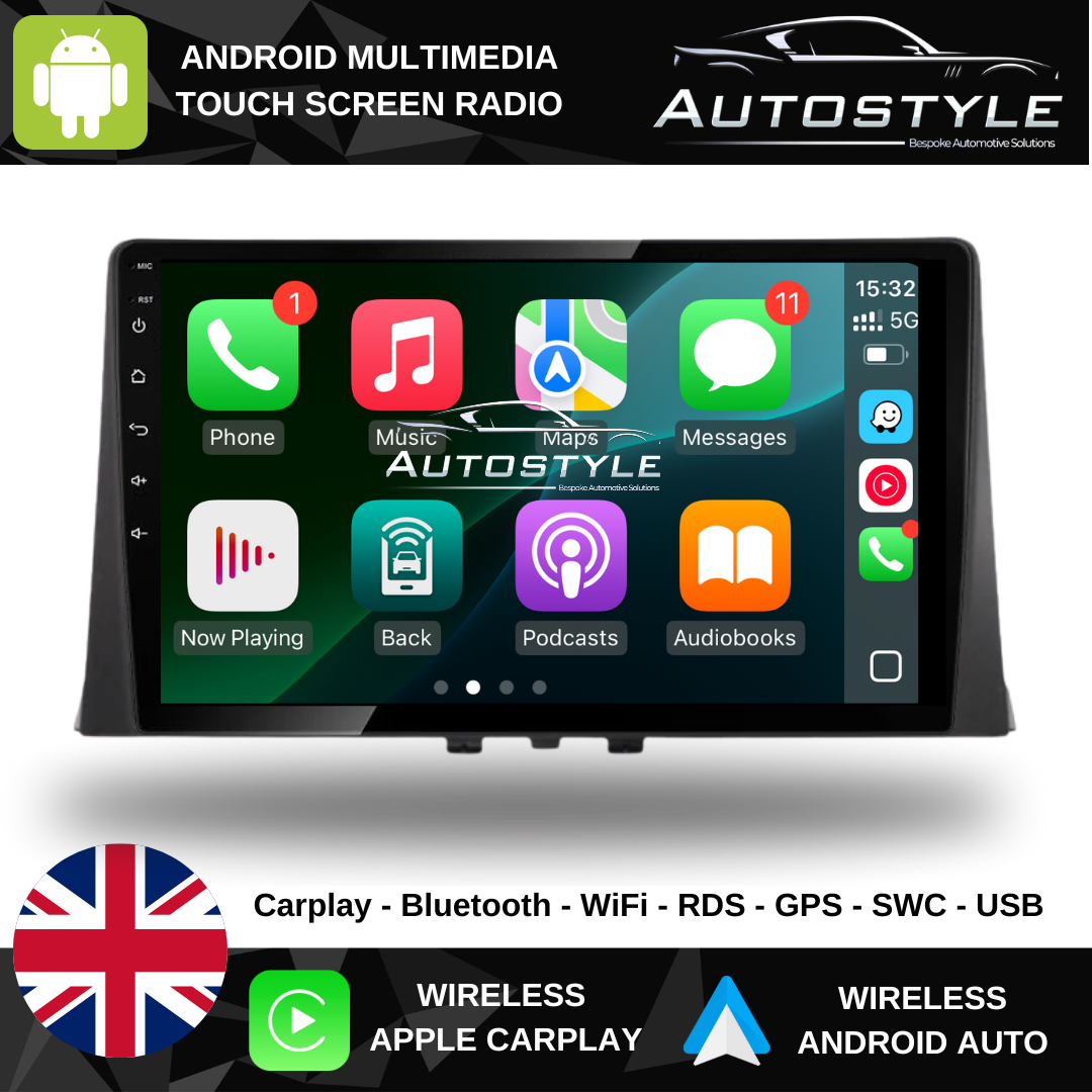 Citroen Berlingo Peugeot Partner Vauxhall Combo 10" Apple Carplay / Android Auto Stereo Upgrade 2018-23