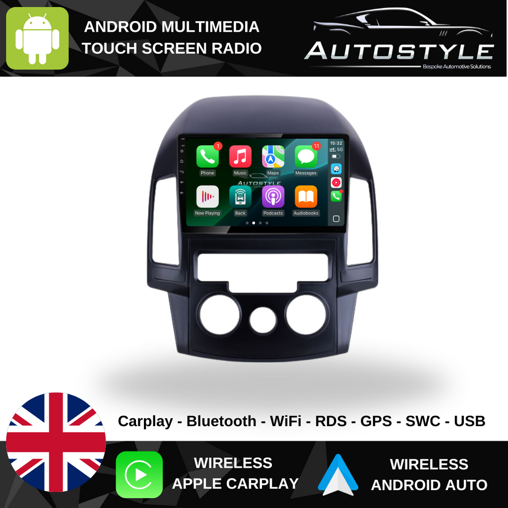 Hyundai i30 Apple Carplay / Android Auto 9" Stereo Upgrade (2008-2012)