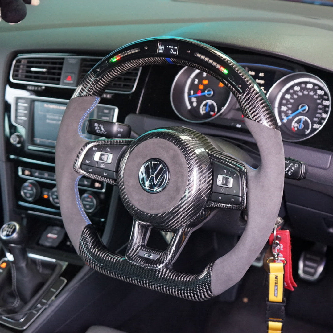 Volkswagen Golf MK7 / MK7.5 GTI / GTD / R-Line / R Carbon Fibre Steering Wheel (CUSTOM / 2013 - 2020 Models)