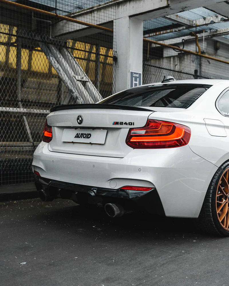 BMW 2 SERIES M235I & M240I F22 F23 EVO-1 GLOSS BLACK REAR DIFFUSER BY ZAERO (2014-2019)