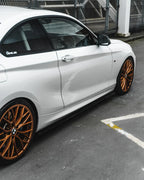 BMW 1 SERIES F20 F21 & 2 SERIES F22 EVO-1 GLOSS BLACK SIDE SKIRTS BY ZAERO (2011-2019)