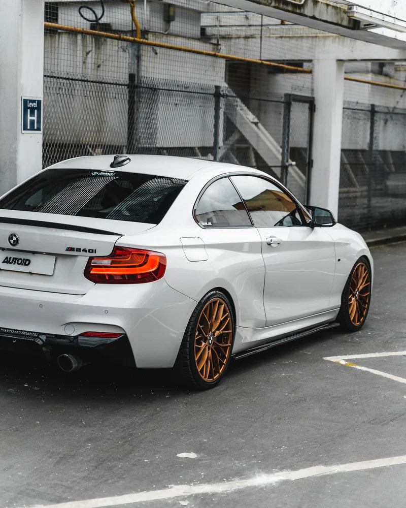 BMW 1 SERIES F20 F21 & 2 SERIES F22 EVO-1 GLOSS BLACK SIDE SKIRTS BY ZAERO (2011-2019)