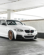 BMW 2 SERIES, M235I & M240I F22 F23 EVO-1 GLOSS BLACK FRONT SPLITTER BY ZAERO (2014-2019)