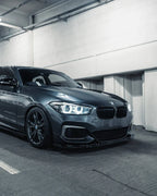BMW 1 SERIES F20 F21 LCI EVO-1 GLOSS BLACK FRONT SPLITTER BY ZAERO (2015-2019)