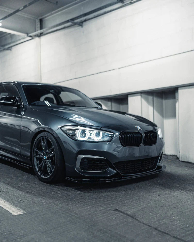 BMW 1 SERIES F20 F21 LCI EVO-1 GLOSS BLACK FRONT SPLITTER BY ZAERO (2015-2019)