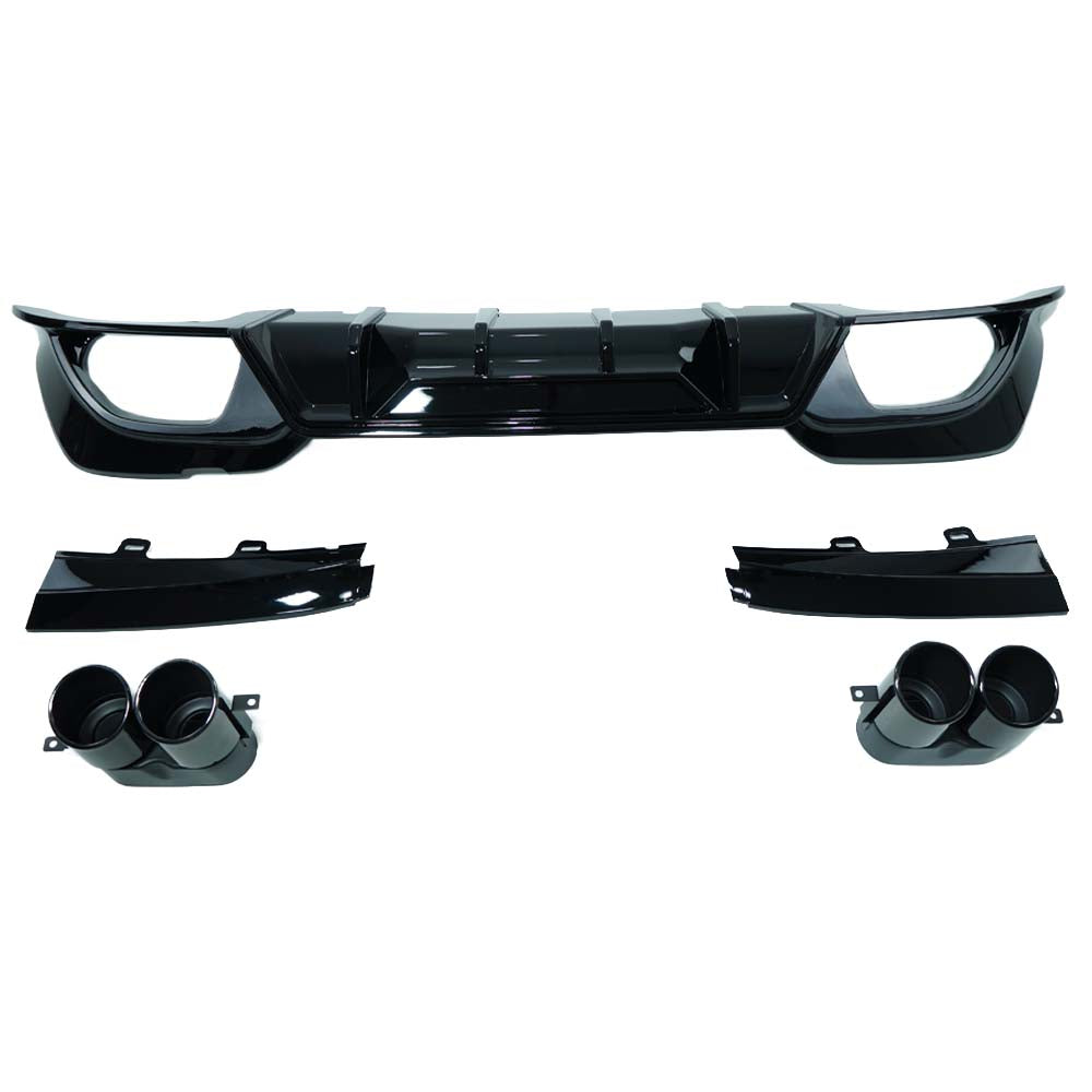 BMW 3 SERIES G20/G21 2018-2022 PRE-LCI GLOSS BLACK DIFFUSER AND TIPS - V3
