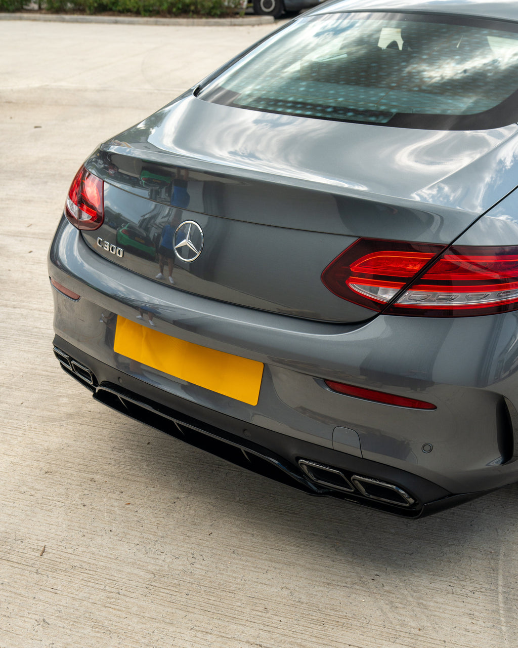 MERCEDES C-CLASS COUPE W205 GLOSS BLACK DIFFUSER & BLACK TIPS