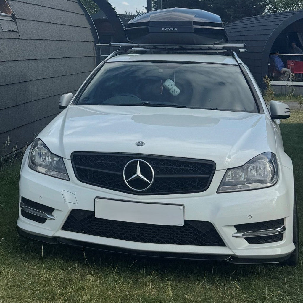 A Style Gloss Black Front Splitter for Mercedes Benz W204 C Class 08-14