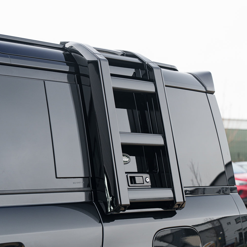 LAND ROVER DEFENDER L663 110 & 90 GLOSS BLACK LADDER