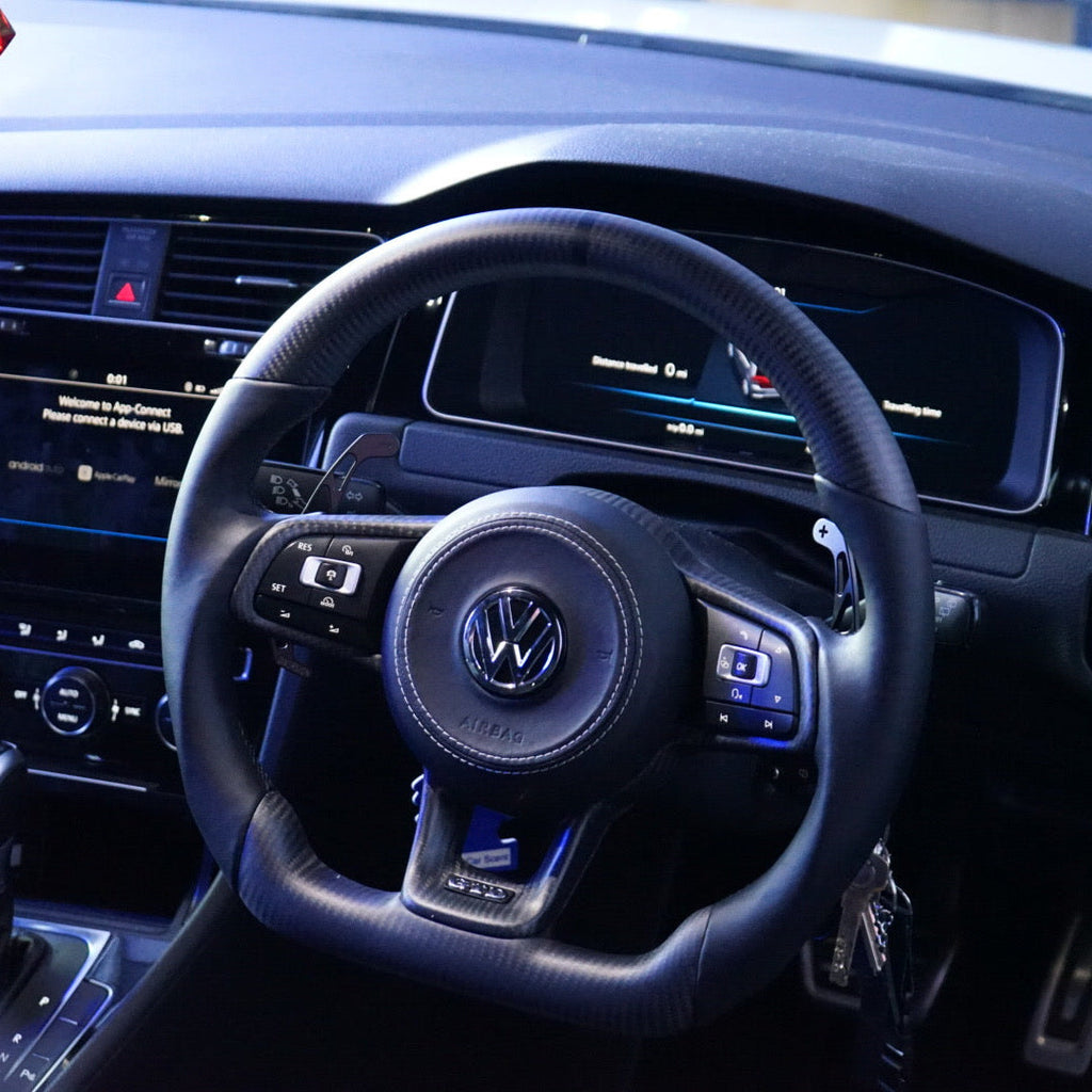 Volkswagen Golf MK7 / MK7.5 GTI / GTD / R-Line / R Carbon Fibre Steering Wheel (CUSTOM / 2013 - 2020 Models)