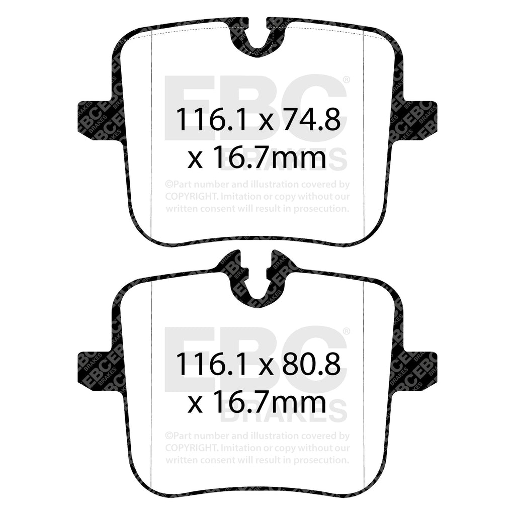 EBC Bluestuff Rear Brake Pads For BMW F90 M5, F92 M8, F95 X5M & F96 X6M (5000 Series Track Day Set DP52320NDX)