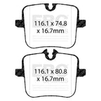 EBC Bluestuff Rear Brake Pads For BMW F90 M5, F92 M8, F95 X5M & F96 X6M (5000 Series Track Day Set DP52320NDX)