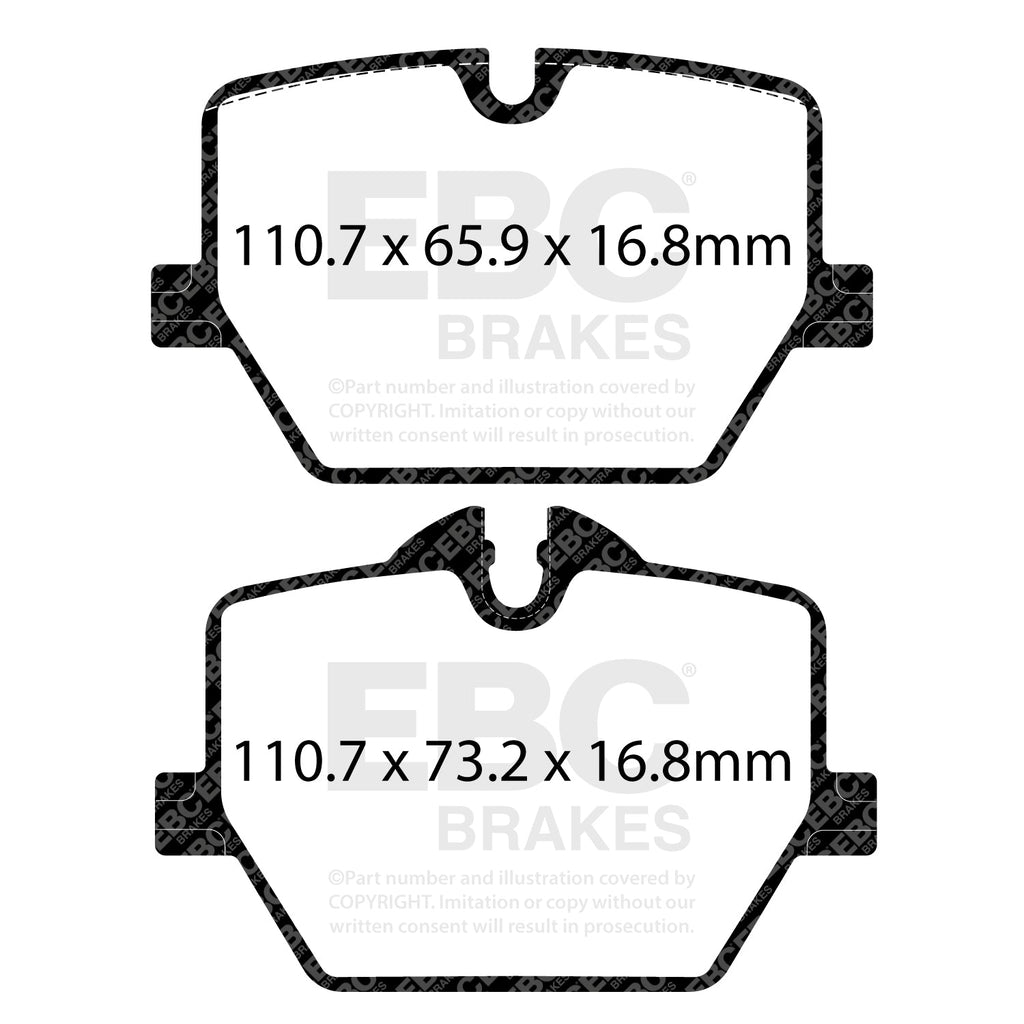 EBC Redstuff Rear Brake Pads For BMW G20 M340i, G22 M440i, G42 M240i, Toyota GR Supra & more (3000 Series Sport Set DP32415C)