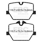 EBC Redstuff Rear Brake Pads For BMW G20 M340i, G22 M440i, G42 M240i, Toyota GR Supra & more (3000 Series Sport Set DP32415C)