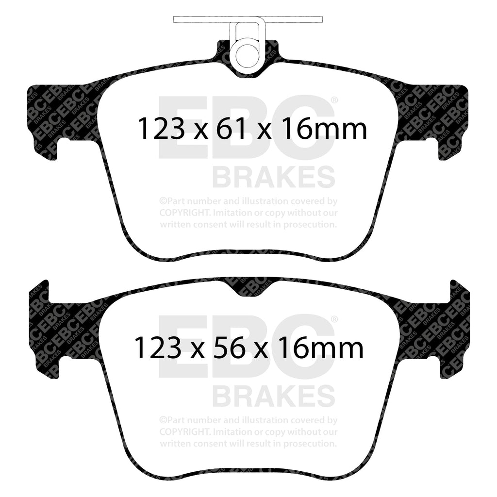 EBC Volkswagen Golf R RP-1 Full Race Rear Brake Pads DP82173RP1 (Mk7)