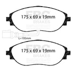 EBC Volkswagen Golf R/GTI Yellowstuff Front Brake Pads DP42127R (Mk7/Mk8)