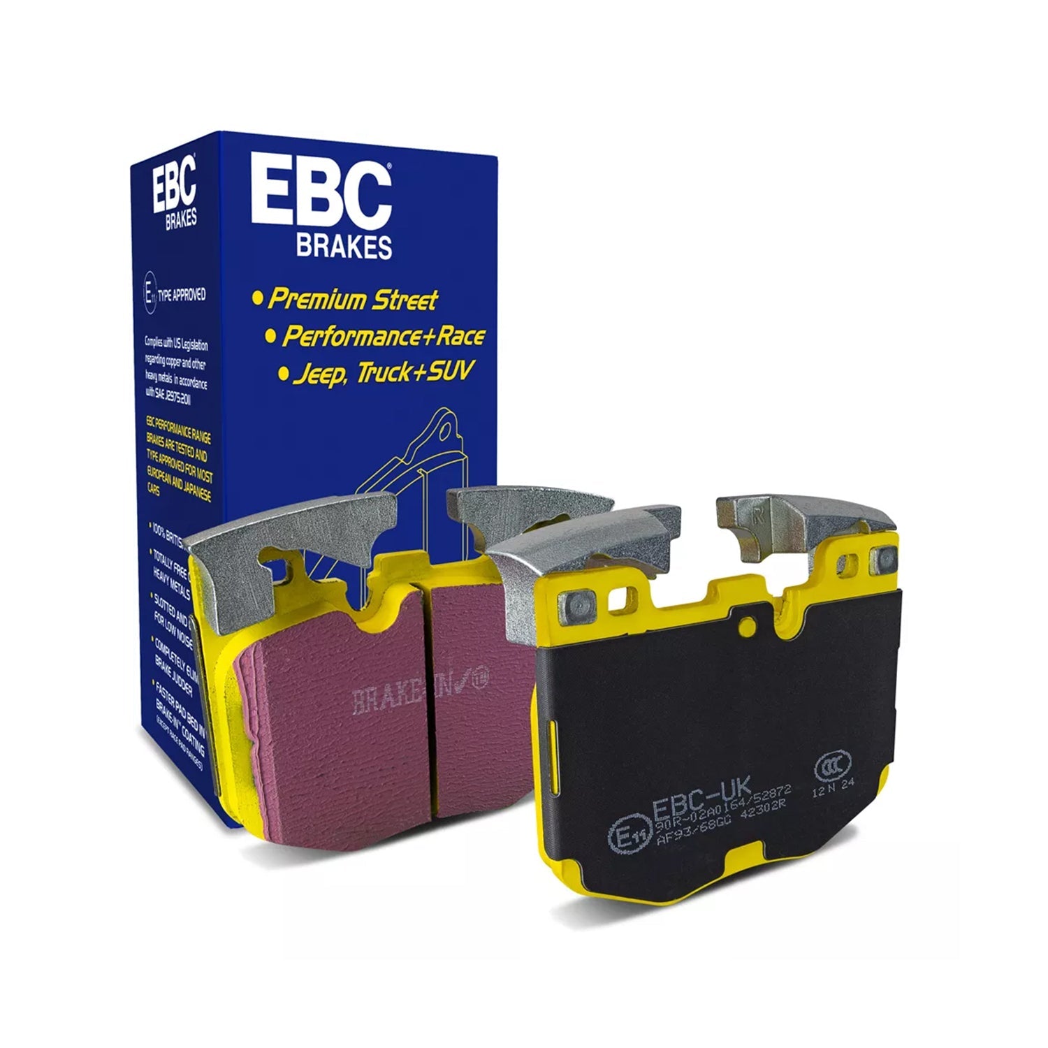 EBC Yellowstuff Front Brake Pads For BMW G20 M340i, G22 M440i, G42 M240i, Toyota GR Supra & more (4000 Series Sport Set DP42302R)