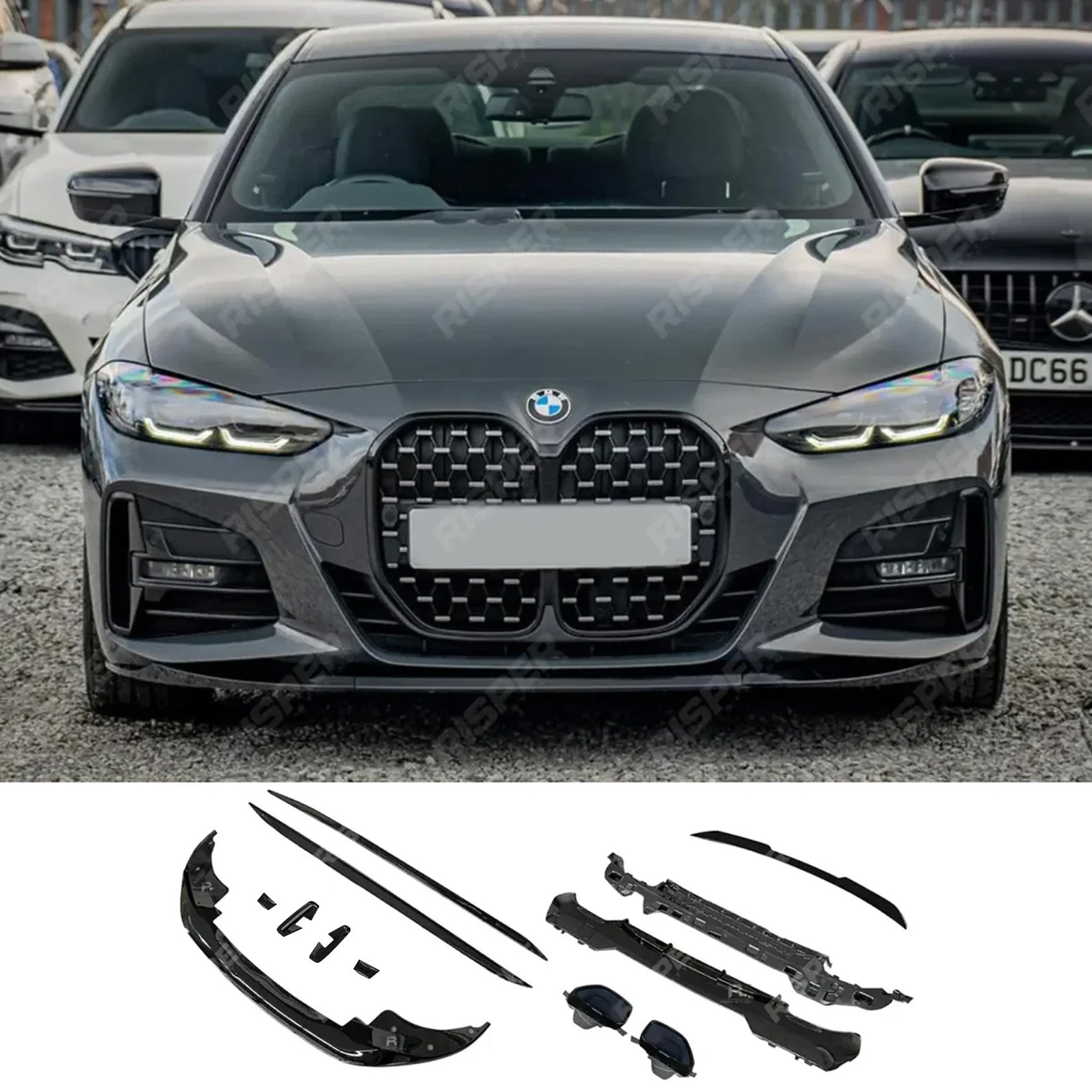 BMW 4 Series G22 2020+ M Sport - Aero Body Kit in Gloss Black