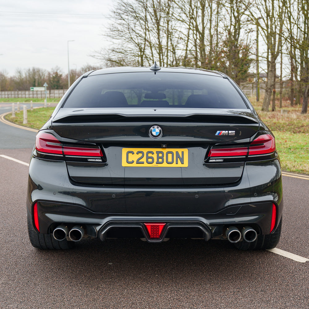 BMW M5 F90 2018-2024 PRE PREG CARBON FIBRE DIFFUSER - CS STYLE WITH LED