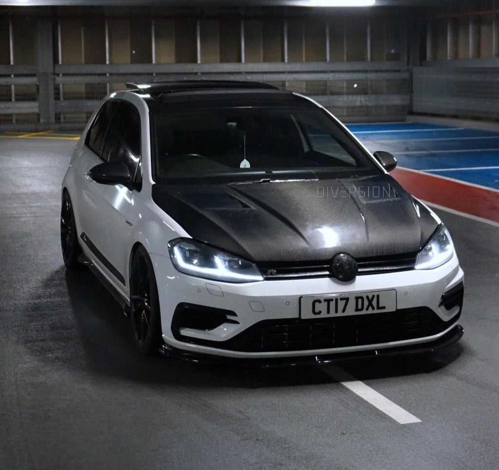 VW GOLF R MK7.5 EVO-1 GLOSS BLACK FRONT SPLITTER BY ZAERO (2017-2020)