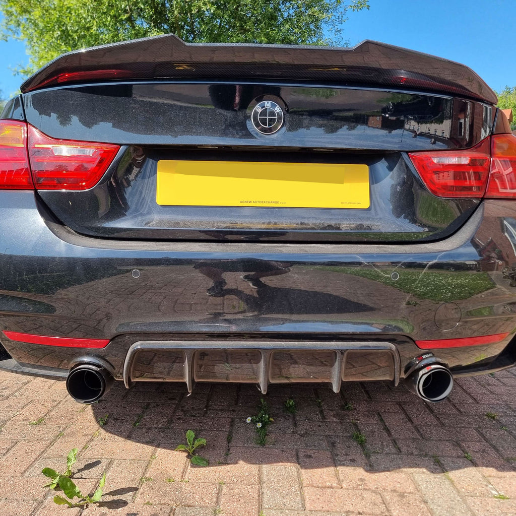 Gloss Black Rear Diffuser Dual Exhaust for BMW F32 F33 F36 4 Series 14-20