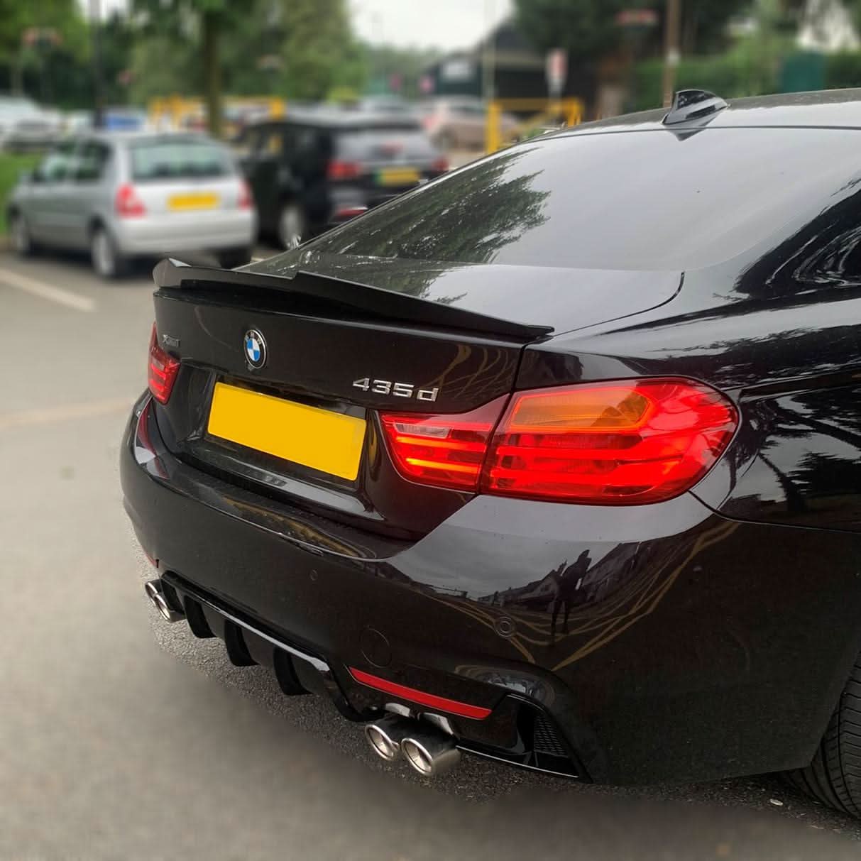 Gloss Black Rear Diffuser Quad Exhaust for BMW F32 F33 F36 4 Series 14-20