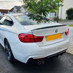 Gloss Black Rear Diffuser Twin Exhaust for BMW F32 F33 F36 4 Series 14-20