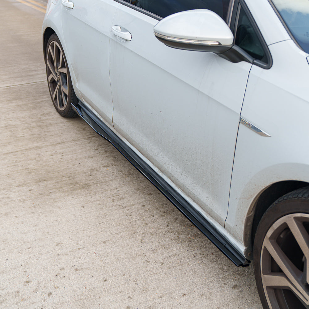 VOLKSWAGEN GOLF R/GTD/GTI MK7/7.5 2014-2020 GLOSS BLACK SIDE SKIRTS