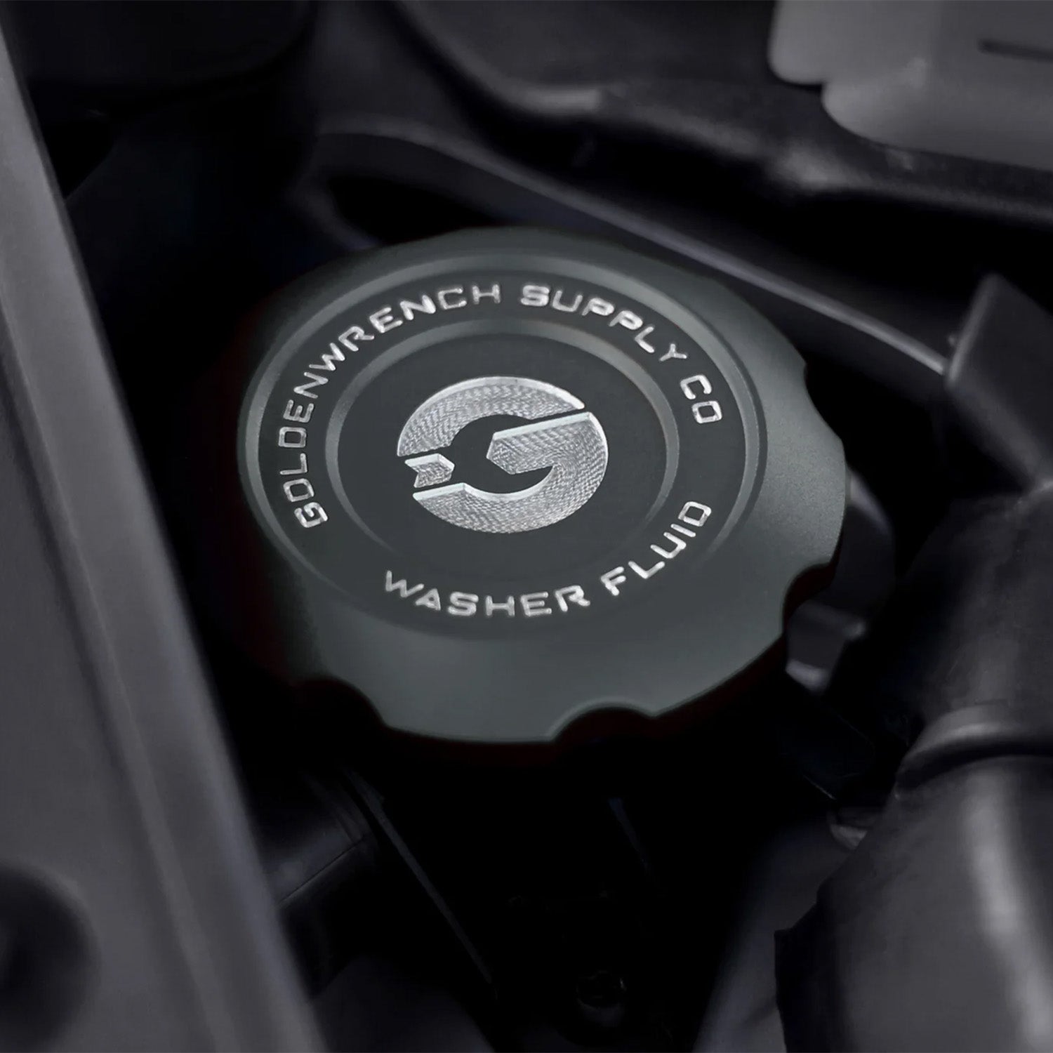 GoldenWrench BMW F Series M Car BLACKLINE Billet Washer Fluid Cap (F87/F80/F82/F83/F22/F30/F32)