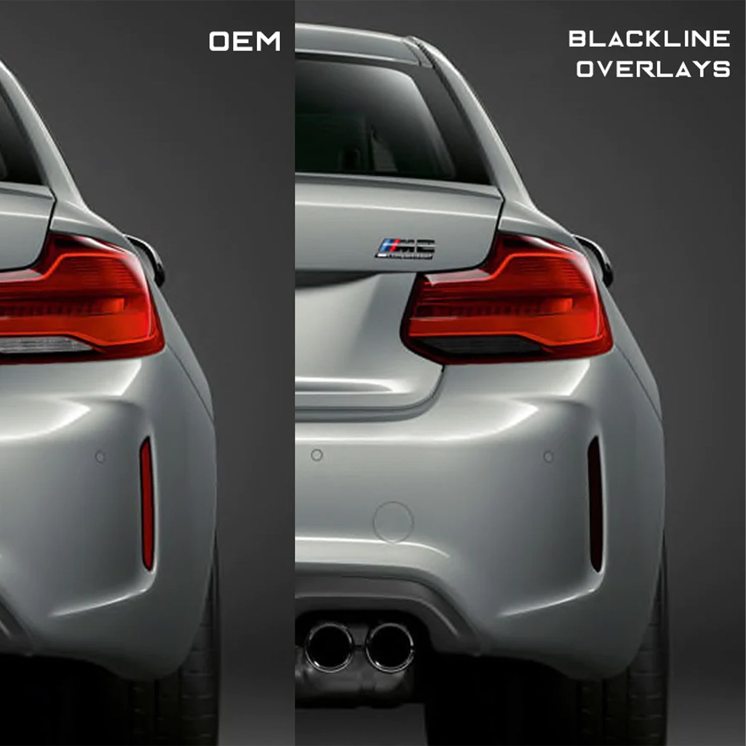 GoldenWrench BMW M2 & M2 Competition BLACKLINE Rear Reflector Overlay Kit (F87)