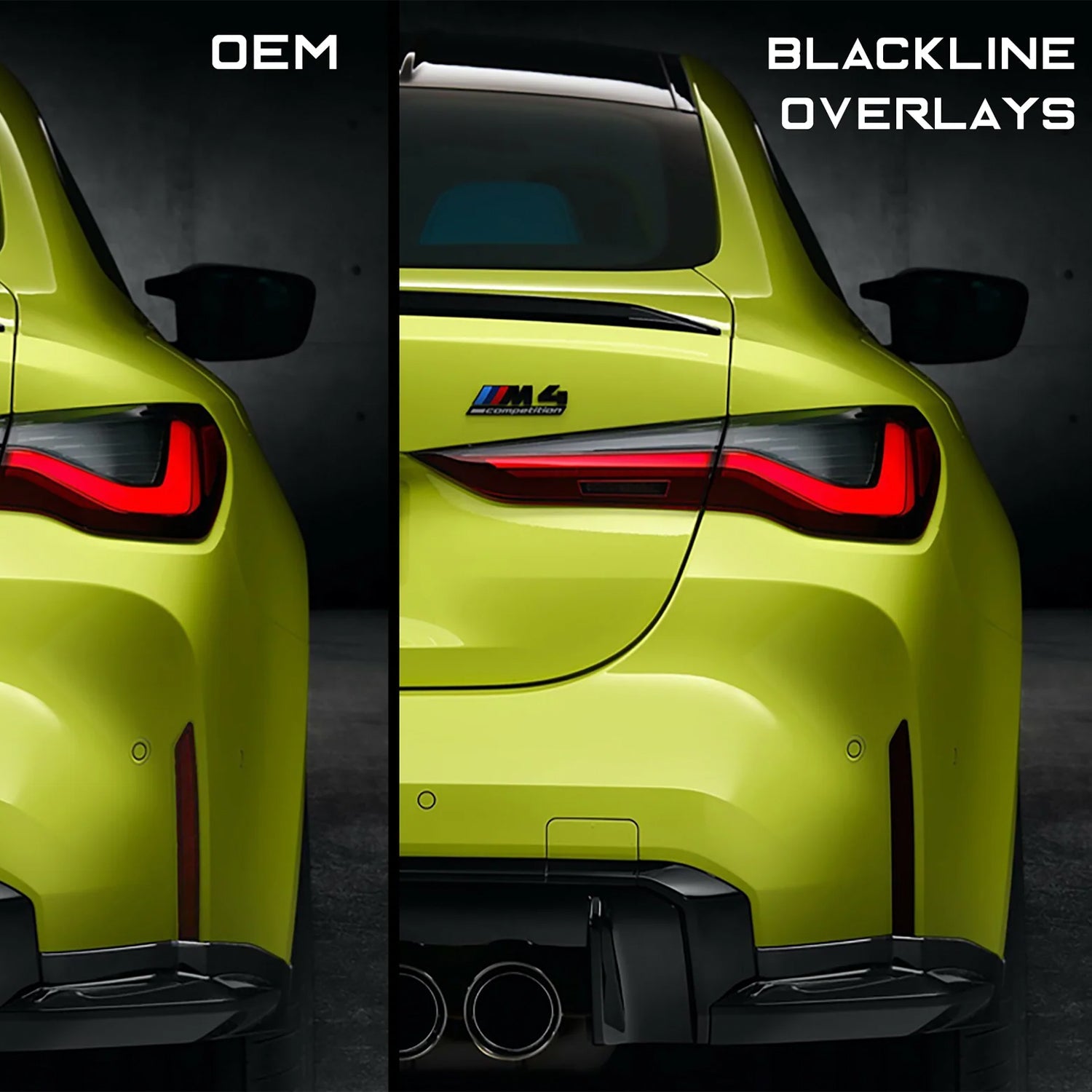 GoldenWrench BMW M3/M4 BLACKLINE Rear Reflector Overlay Kit (G80/G81/G82/G83)