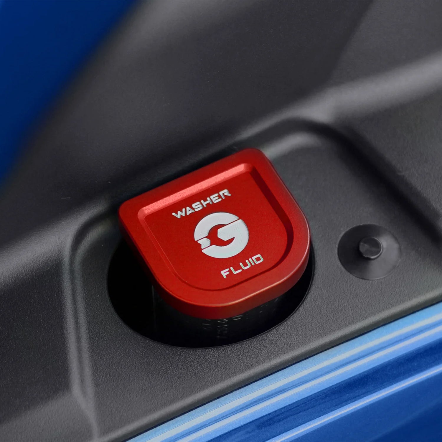 GoldenWrench Toyota GR Supra BLACKLINE Performance Washer Fluid Cap In Red (A90 2020+)