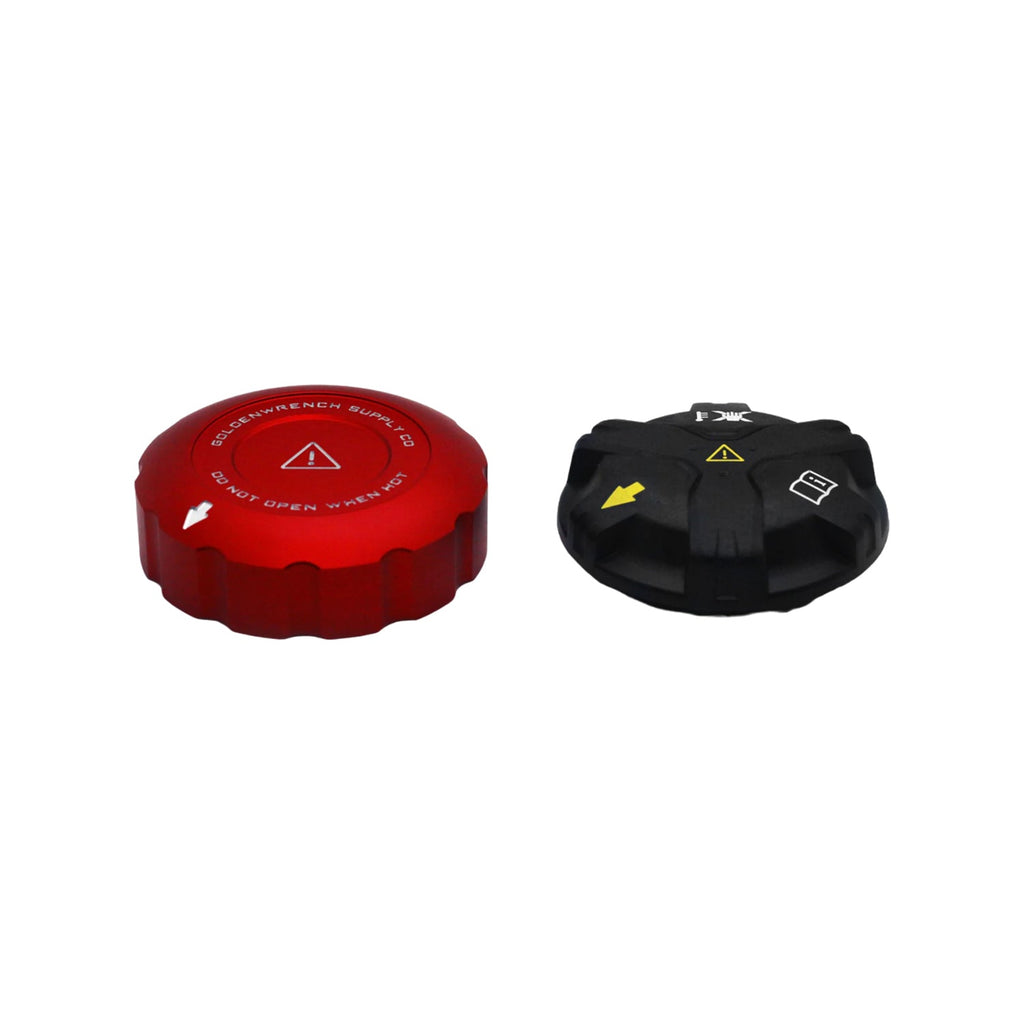 GoldenWrench Toyota GR Supra BLACKLINE Performance Coolant Cap Cover Set In Red (A90 2020+)