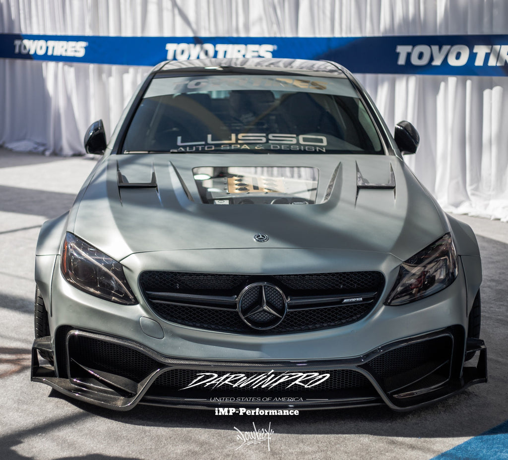 DARWINPRO - MERCEDES BENZ W205 C63 & C6S AMG COUPE 2015 -2021 PARTIAL CARBON FIBER HOOD BONNET