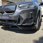 V Style Gloss Black Front Splitter for BMW G01 X3 IX3 G02 X4 LCI 22-24