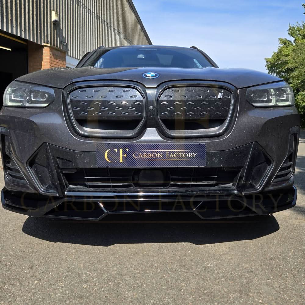 V Style Gloss Black Front Splitter for BMW G01 X3 IX3 G02 X4 LCI 22-24