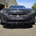 V Style Gloss Black Front Splitter for BMW G01 X3 IX3 G02 X4 LCI 22-24