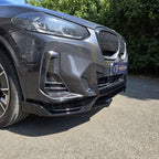 V Style Gloss Black Front Splitter for BMW G01 X3 IX3 G02 X4 LCI 22-24