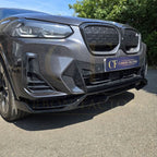 V Style Gloss Black Front Splitter for BMW G01 X3 IX3 G02 X4 LCI 22-24
