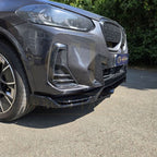 V Style Gloss Black Front Splitter for BMW G01 X3 IX3 G02 X4 LCI 22-24