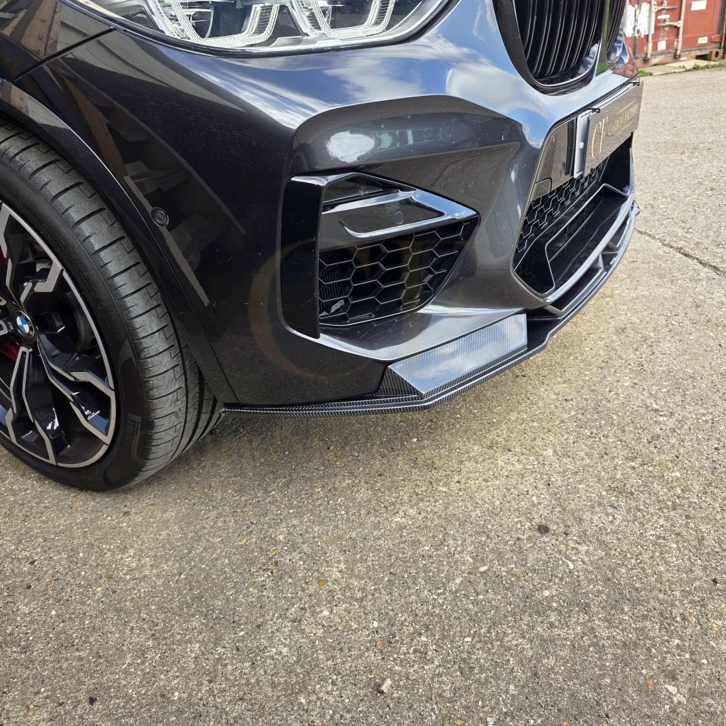 V Style Carbon Fibre Front Splitter for BMW F97 X3M F98 X4M 18-21