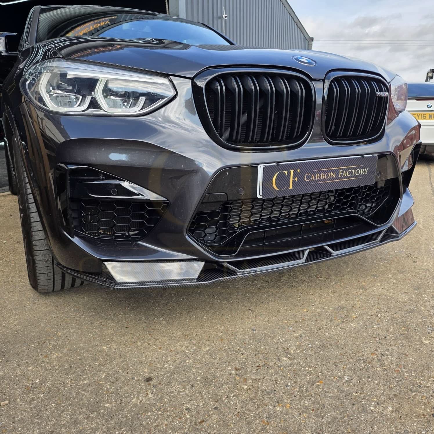 V Style Carbon Fibre Front Splitter for BMW F97 X3M F98 X4M 18-21