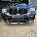 V Style Carbon Fibre Front Splitter for BMW F97 X3M F98 X4M 18-21