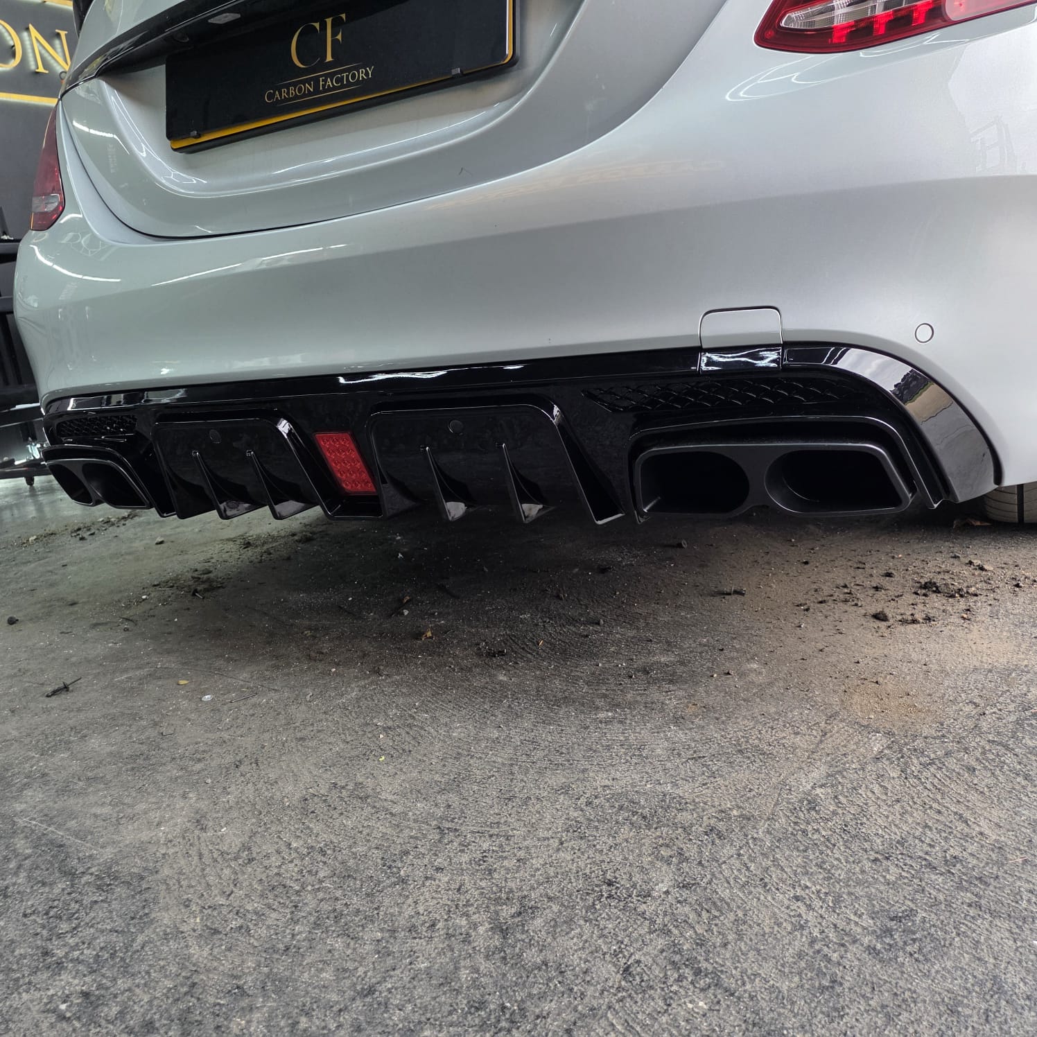 Brabus Style Gloss Black Rear Diffuser & Exhaust Tips for Mercedes Benz W205 C Class & C63 Saloon 15-21