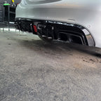 Brabus Style Gloss Black Rear Diffuser & Exhaust Tips for Mercedes Benz W205 C Class & C63 Saloon 15-21