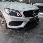 J Style Gloss Black Front Splitter for Mercedes Benz W205 C Class 15-18