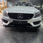 J Style Gloss Black Front Splitter for Mercedes Benz W205 C Class 15-18