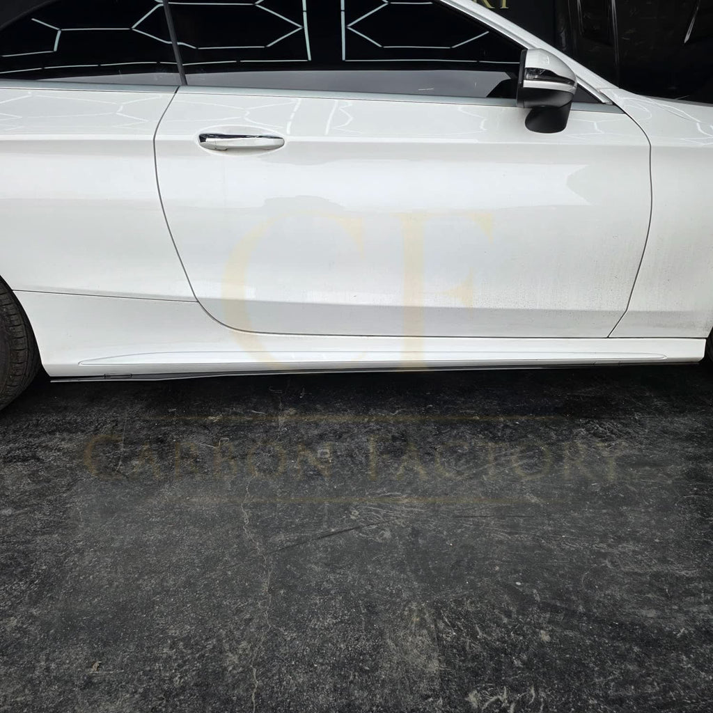 A Style Gloss Black Side Skirts for Mercedes Benz W205 C Class & C63 15-21