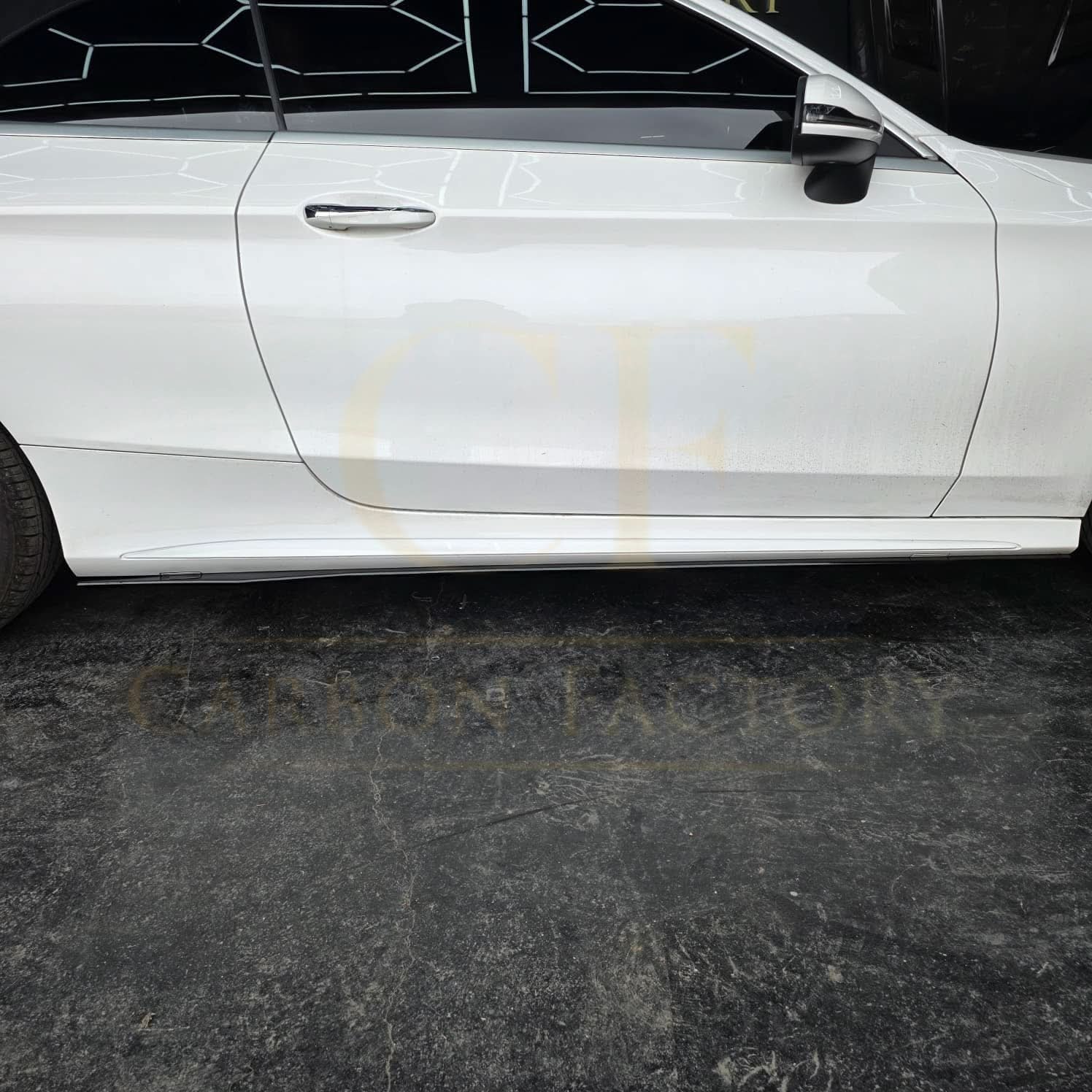 A Style Gloss Black Side Skirts for Mercedes Benz W205 C Class & C63 15-21