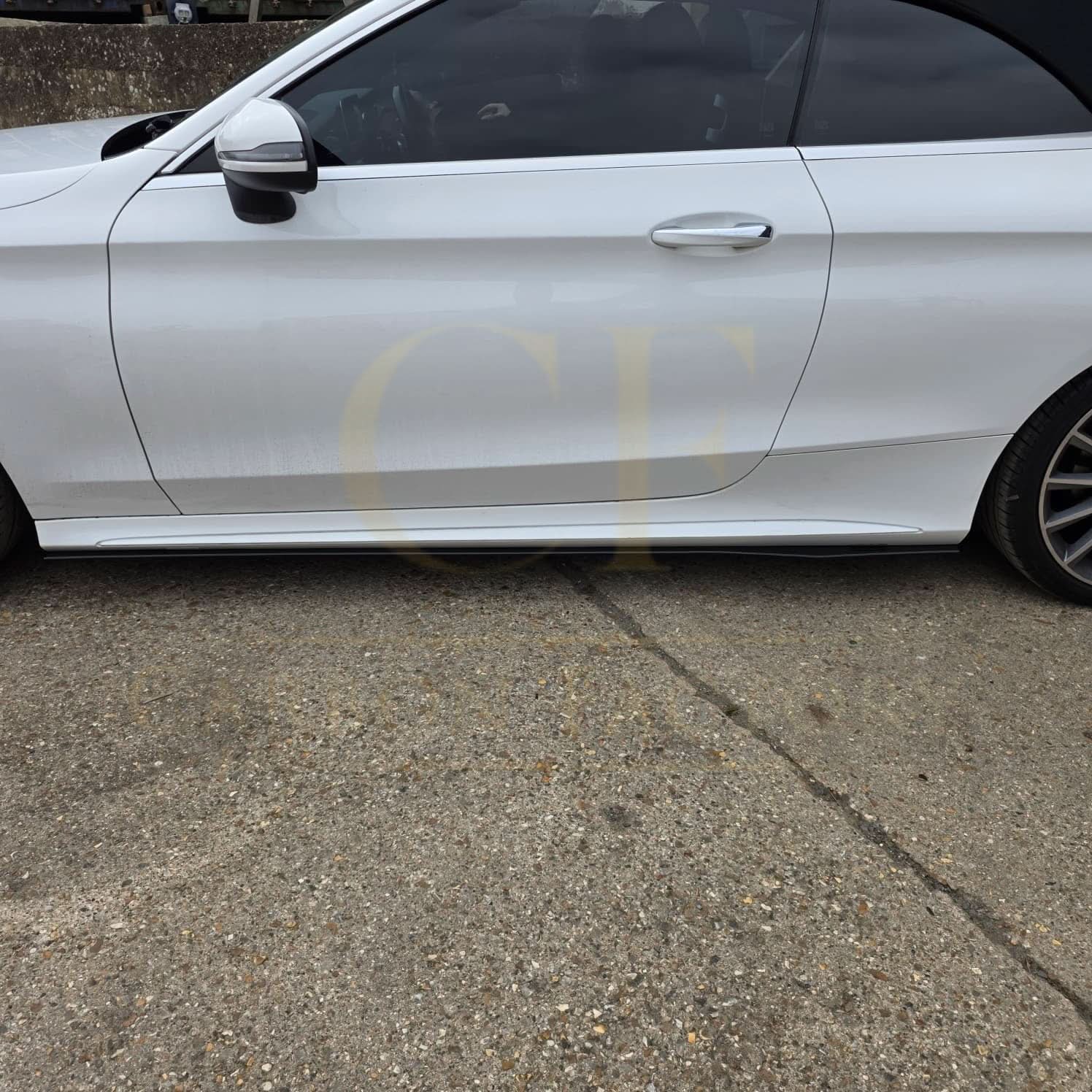 A Style Gloss Black Side Skirts for Mercedes Benz W205 C Class & C63 15-21